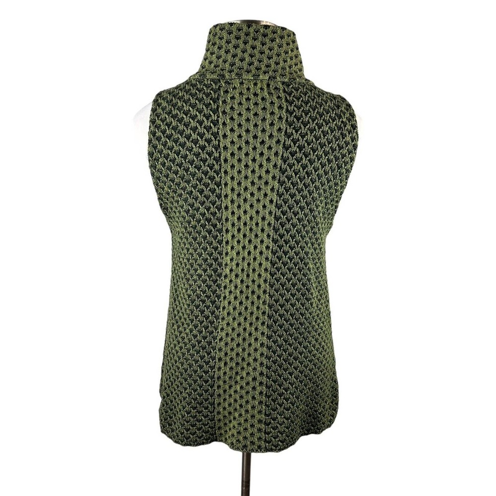 Habitat Knit Woven Button Front Sweater Vest Green Women's Size Medium H14513 - Picture 10 of 11